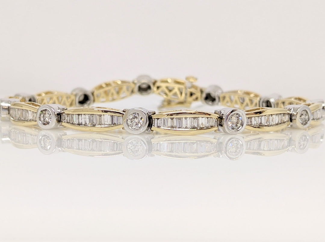 14k2 3.00 CARAT TOTAL WEIGHT SI1 H DIAMOND ROUND (11) BG (100) ESTATE BRACLET 13.2 GRAMS