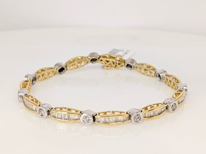 14k2 3.00 CARAT TOTAL WEIGHT SI1 H DIAMOND ROUND (11) BG (100) ESTATE BRACLET 13.2 GRAMS