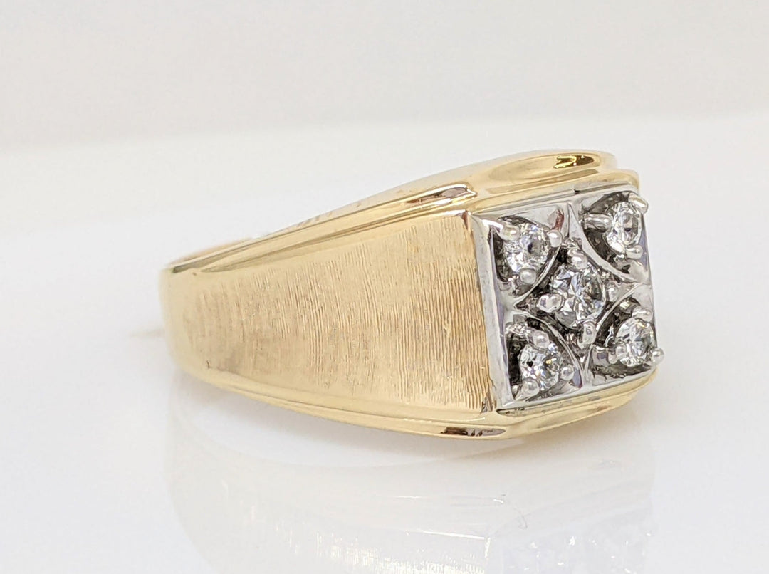 14K .35CTW SI2-I1 I DIAMOND ROUND (5) ESTATE RING 10.9 GRAMS