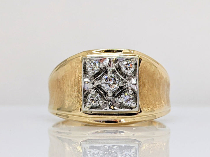 14K .35CTW SI2-I1 I DIAMOND ROUND (5) ESTATE RING 10.9 GRAMS