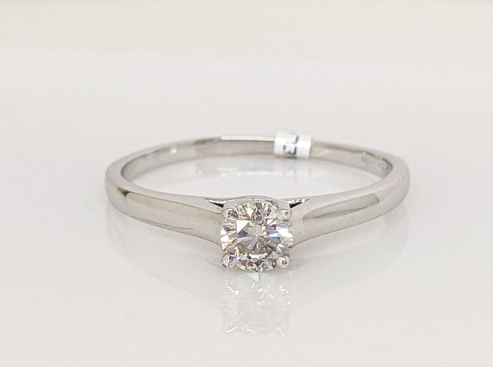 14K WHITE .30 CARAT TOTAL VS2 I DIAMOND ROUND ESTATE SOLITAIRE RING 1.6 GRAMS