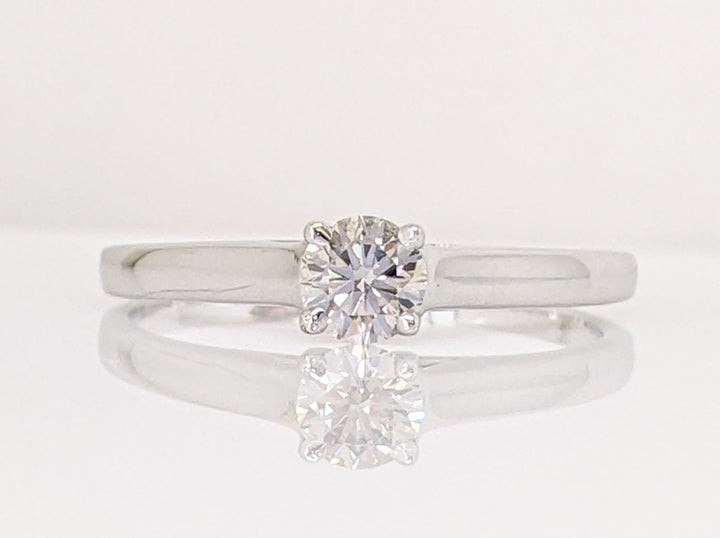 14K WHITE .30 CARAT TOTAL VS2 I DIAMOND ROUND ESTATE SOLITAIRE RING 1.6 GRAMS