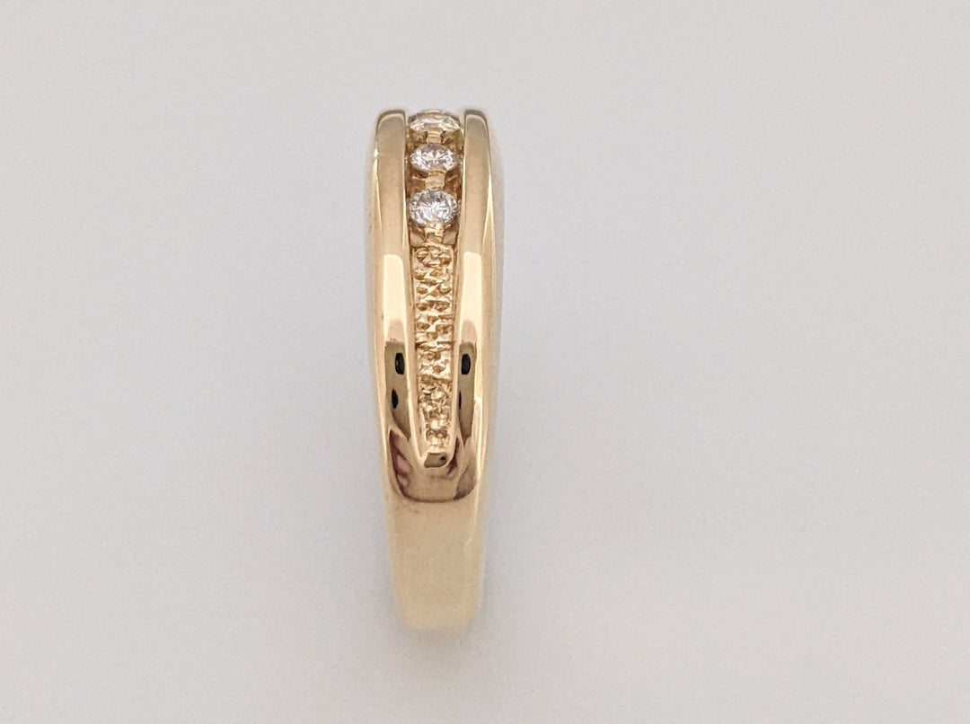 14K .12CTW SI2 I DIAMOND ROUND (4) ESTATE BAND 4.7 GRAMS