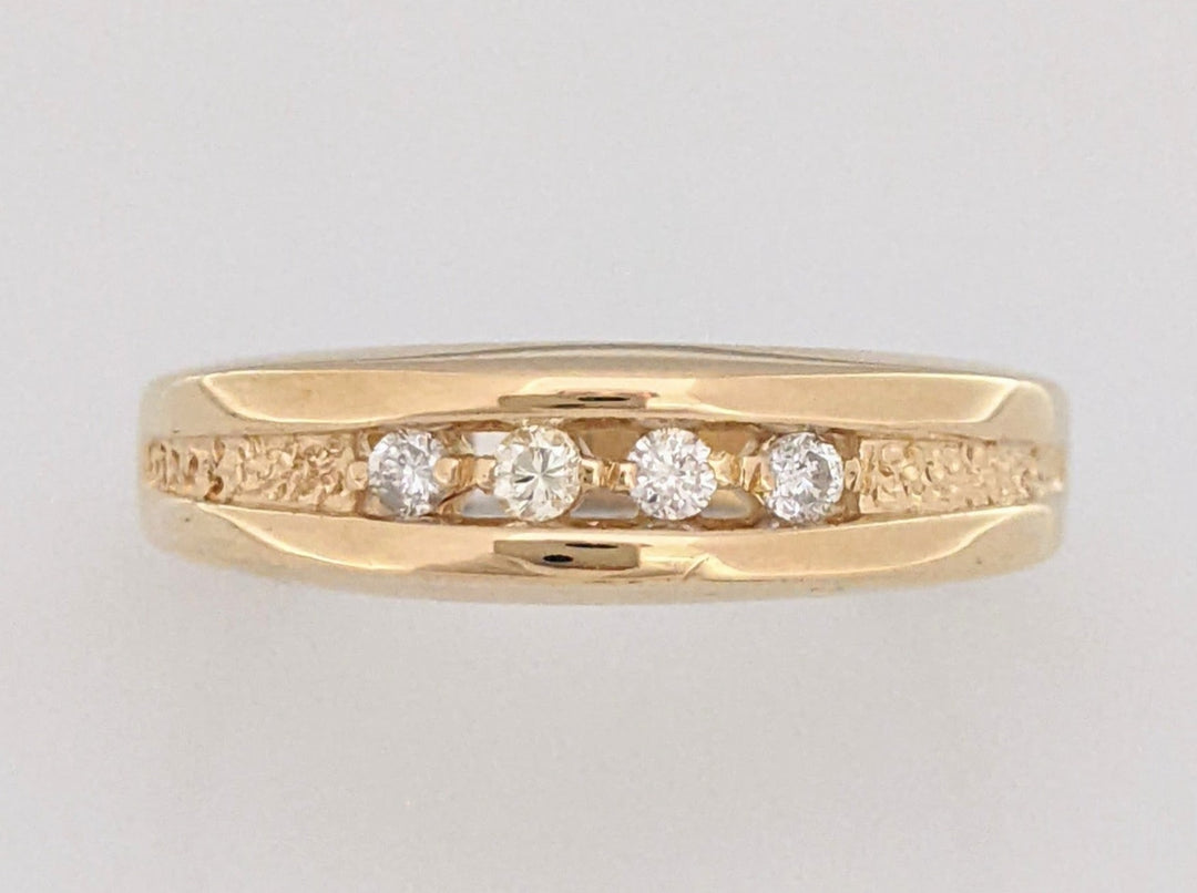 14K .12CTW SI2 I DIAMOND ROUND (4) ESTATE BAND 4.7 GRAMS