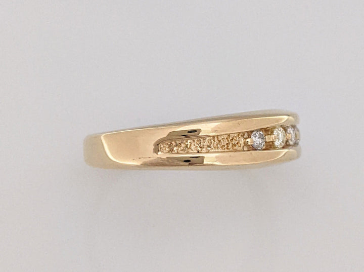 14K .12CTW SI2 I DIAMOND ROUND (4) ESTATE BAND 4.7 GRAMS