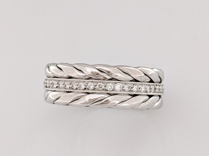 14K WHITE .88CTW VS2 I DIAMOND ROUND (88) ETERNITY BAND 12.0 GRAMS