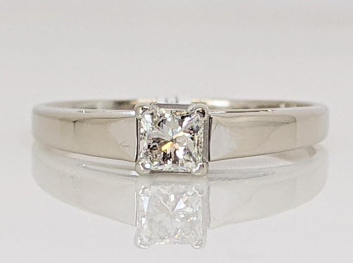 14K WHITE .33 CARAT TOTAL SI2 H DIAMOND PRINCESS CUT ESTATE RING 3.0 GRAMS