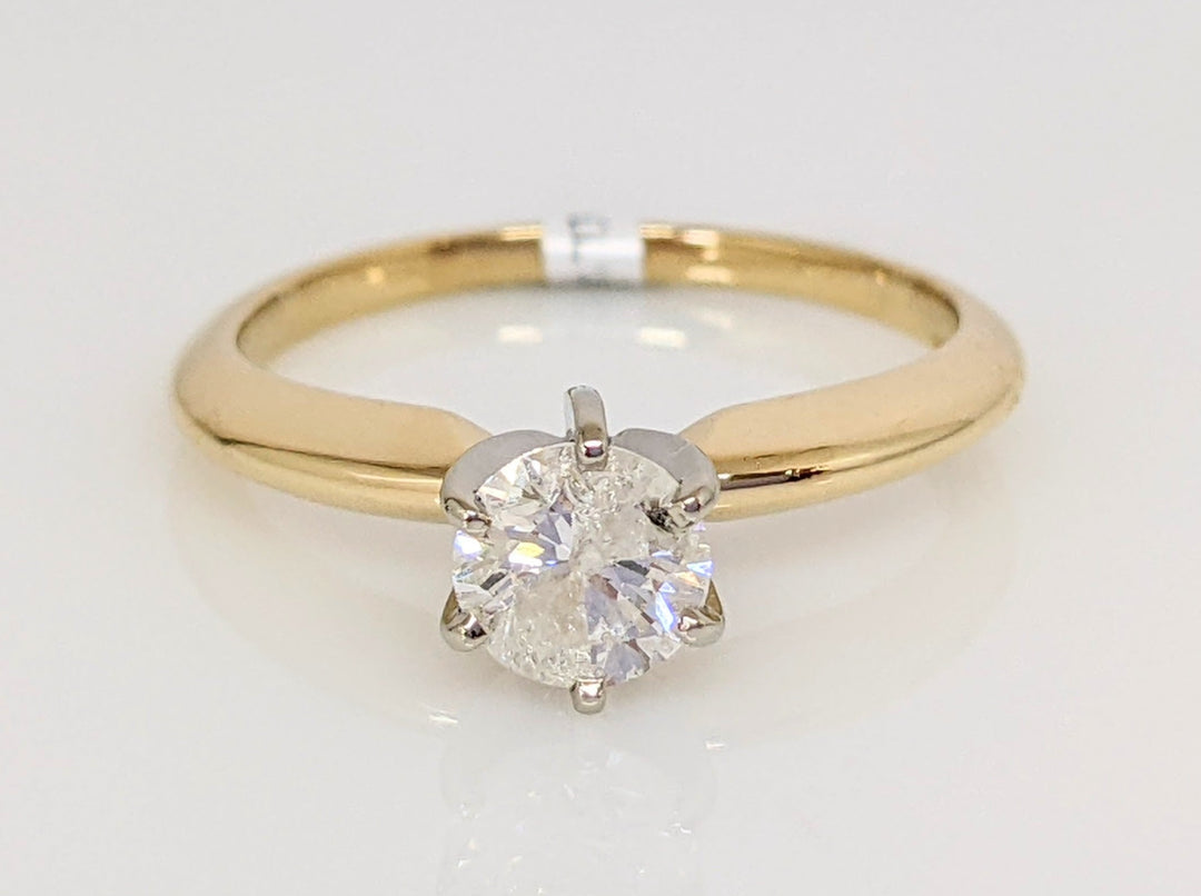 14K .52CT I3 I DIAMOND ROUND ESTATE SOLITAIRE RING 2.4 GRAMS