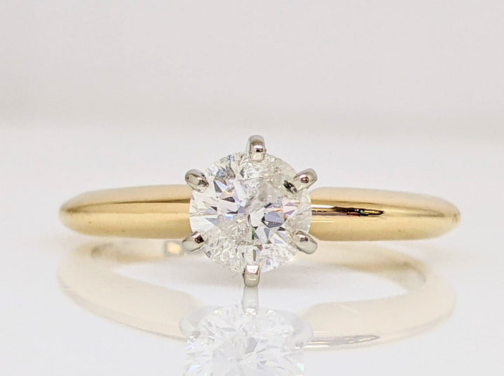 14K .52CT I3 I DIAMOND ROUND ESTATE SOLITAIRE RING 2.4 GRAMS