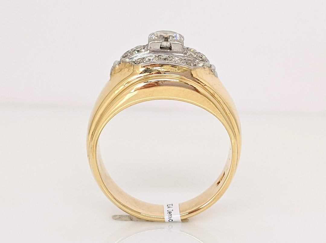 14K .87CTW SI2 J DIAMOND ROUND (19) ESTATE RING 12.6 GRAMS