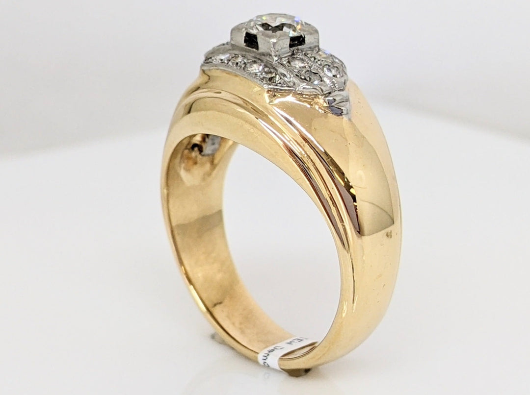 14K .87CTW SI2 J DIAMOND ROUND (19) ESTATE RING 12.6 GRAMS