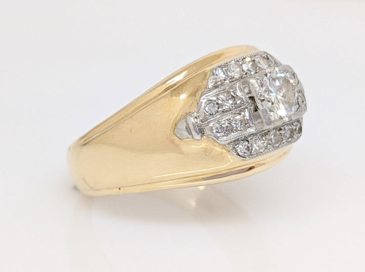 14K .87 CARAT TOTAL WEIGHT SI2 J DIAMOND ROUND (19) ESTATE RING 12.6 GRAMS