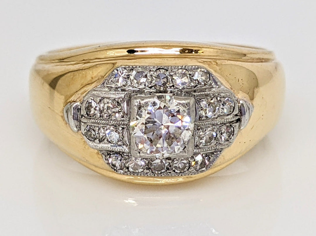 14K .87CTW SI2 J DIAMOND ROUND (19) ESTATE RING 12.6 GRAMS