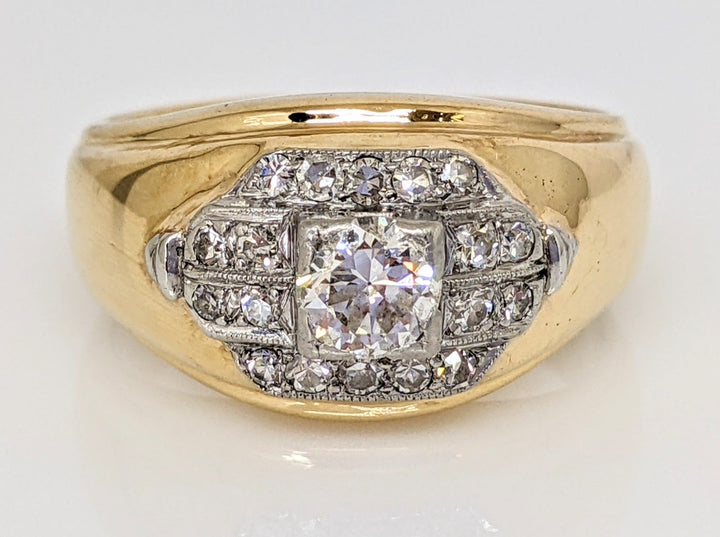 14K .87 CARAT TOTAL WEIGHT SI2 J DIAMOND ROUND (19) ESTATE RING 12.6 GRAMS