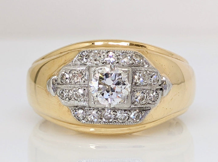 14K .87 CARAT TOTAL WEIGHT SI2 J DIAMOND ROUND (19) ESTATE RING 12.6 GRAMS