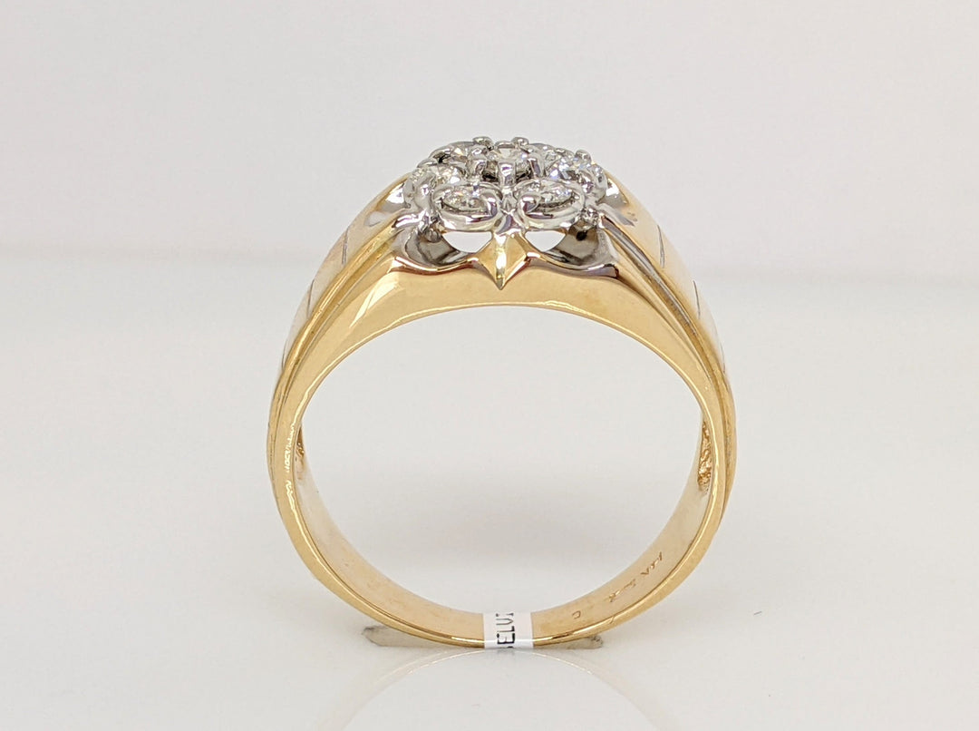 14K .48CTW I1 J DIAMOND ROUND (7) CLUSTER ESTATE RING 5.6 GRAMS