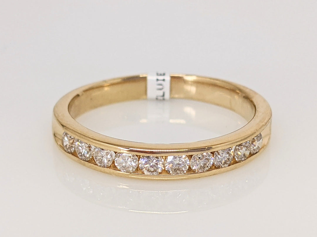 14K .30 CARAT TOTAL WEIGHT SI2 H DIAMOND ROUND (10) ESTATE CHANNEL BAND 2.7 GRAMS