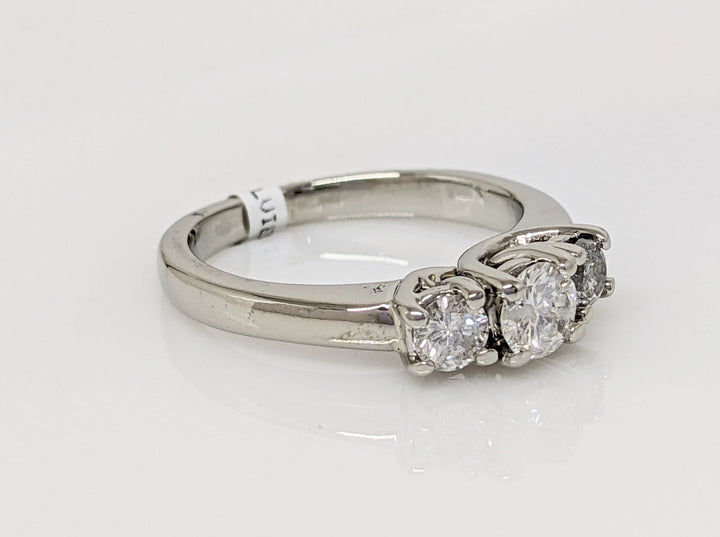 14K WHITE .64 CARAT TOTAL WEIGHT I1 I DIAMOND ROUND (3) TRINITY ESTATE RING 3.8 GRAMS