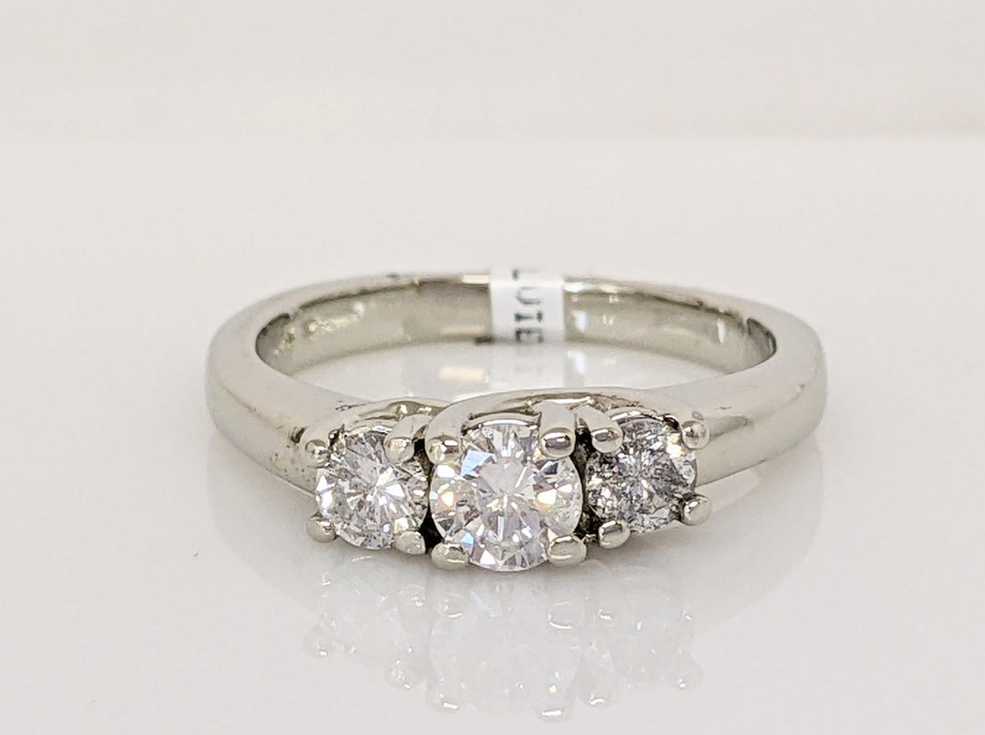 14K WHITE .64 CARAT TOTAL WEIGHT I1 I DIAMOND ROUND (3) TRINITY ESTATE RING 3.8 GRAMS