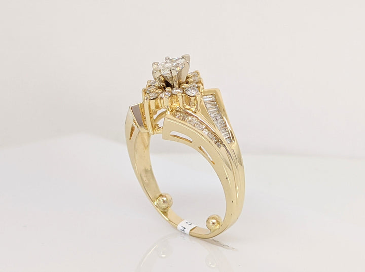 14K 1.04CTW SI2 I DIAMOND MARQUISE (1) BAGUETTES (32) ROUND (12) ESTATE RING 5.8 GRAMS