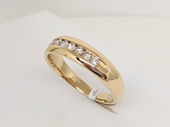 14K .48CTW SI1 H DIAMOND ROUND (8) CHANNEL SET ESTATE BAND 6.7 GRAMS