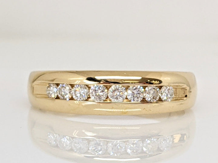 14K .48CTW SI1 H DIAMOND ROUND (8) CHANNEL SET ESTATE BAND 6.7 GRAMS