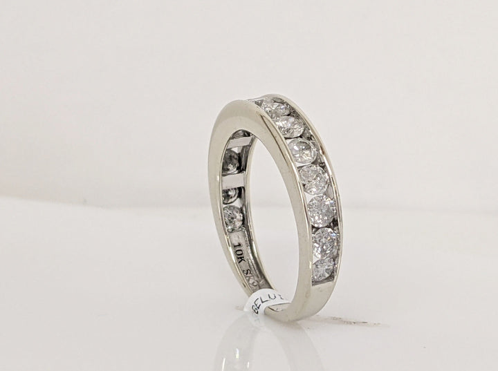 10K WHITE 1.00 CARAT TOTAL WEIGHT I3 I DIAMOND ROUND (14) CHANNEL SET ESTATE BAND 2.1 GRAMS