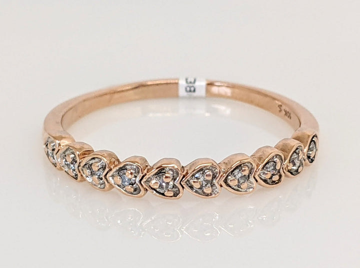 10K ROSE DIAMOND ROUND (10) ESTATE HEART BAND 1.9 GRAMS