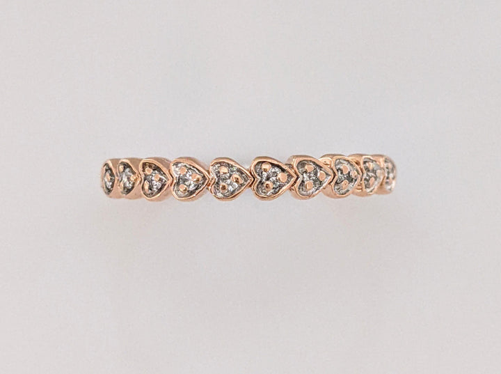 10K ROSE DIAMOND ROUND (10) ESTATE HEART BAND 1.9 GRAMS