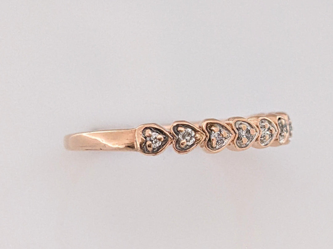 10K ROSE DIAMOND ROUND (10) ESTATE HEART BAND 1.9 GRAMS