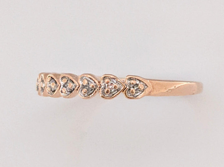 10K ROSE DIAMOND ROUND (10) ESTATE HEART BAND 1.9 GRAMS