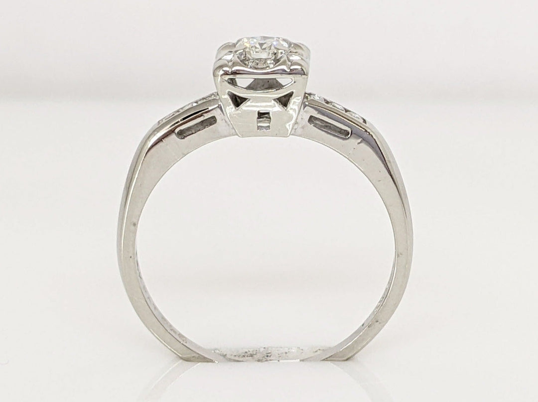 14K WHITE .21 CARAT TOTAL WEIGHT VS2-SI1 J DIAMOND ROUND (11) ESTATE ILLUSION RING 2.2 GRAMS