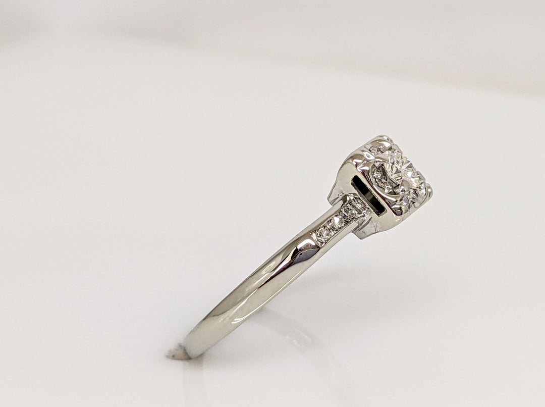 14K WHITE .21 CARAT TOTAL WEIGHT VS2-SI1 J DIAMOND ROUND (11) ESTATE ILLUSION RING 2.2 GRAMS