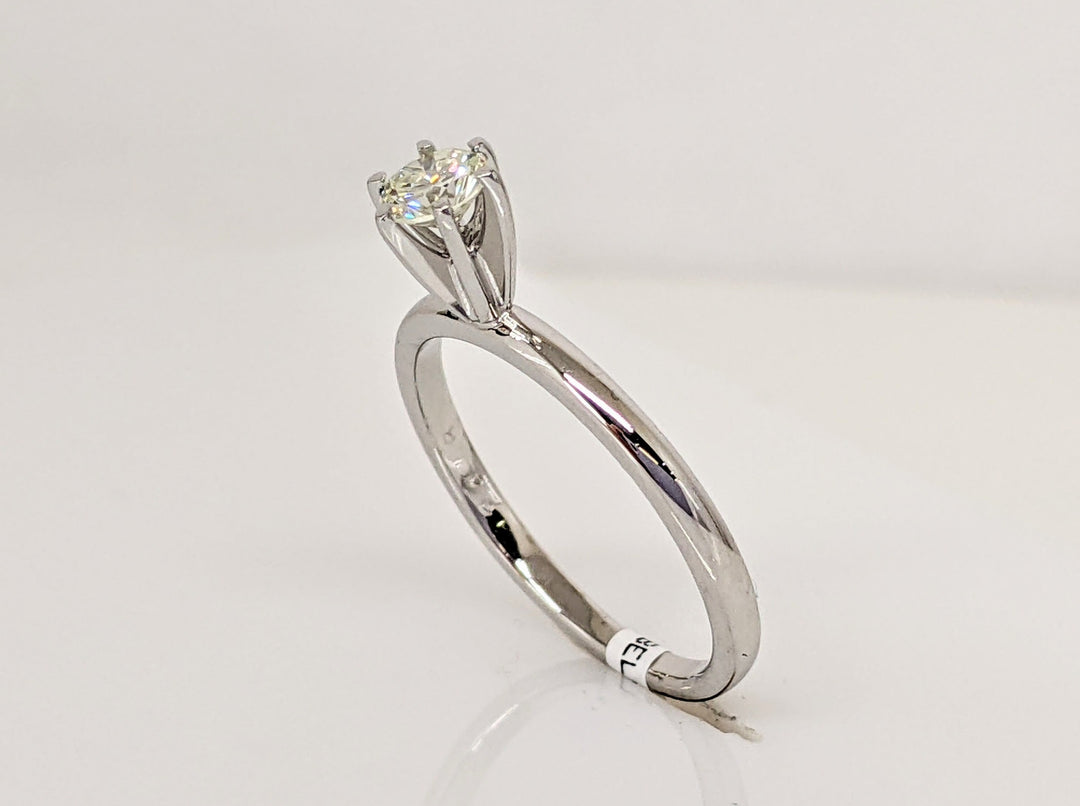 14K WHITE .24 CARAT TOTAL VS2 I DIAMOND ROUND ESTATE SOLITAIRE RING 1.6 GRAMS