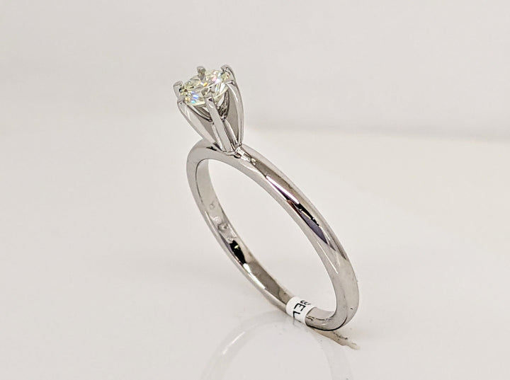 14K WHITE .24 CARAT TOTAL VS2 I DIAMOND ROUND ESTATE SOLITAIRE RING 1.6 GRAMS