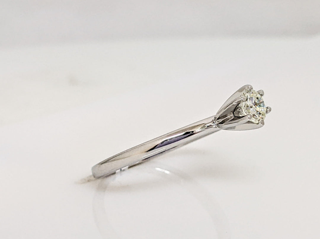 14K WHITE .24 CARAT TOTAL VS2 I DIAMOND ROUND ESTATE SOLITAIRE RING 1.6 GRAMS