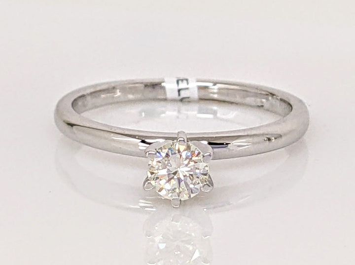 14K WHITE .24 CARAT TOTAL VS2 I DIAMOND ROUND ESTATE SOLITAIRE RING 1.6 GRAMS