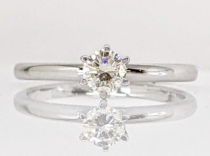 14K WHITE .24 CARAT TOTAL VS2 I DIAMOND ROUND ESTATE SOLITAIRE RING 1.6 GRAMS