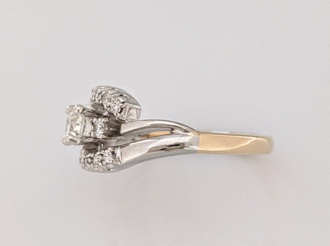 14K .57CTW VVS1 I DIAMOND ROUND (15) ESTATE RING 4.1 GRAMS