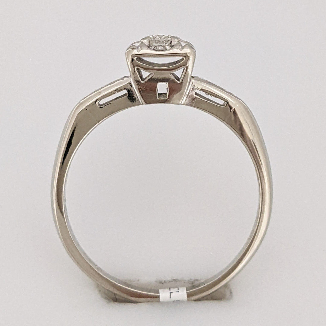 14K WHITE .21 CARAT TOTAL WEIGHT VS2-SI1 J DIAMOND ROUND (11) ESTATE ILLUSION RING 2.2 GRAMS