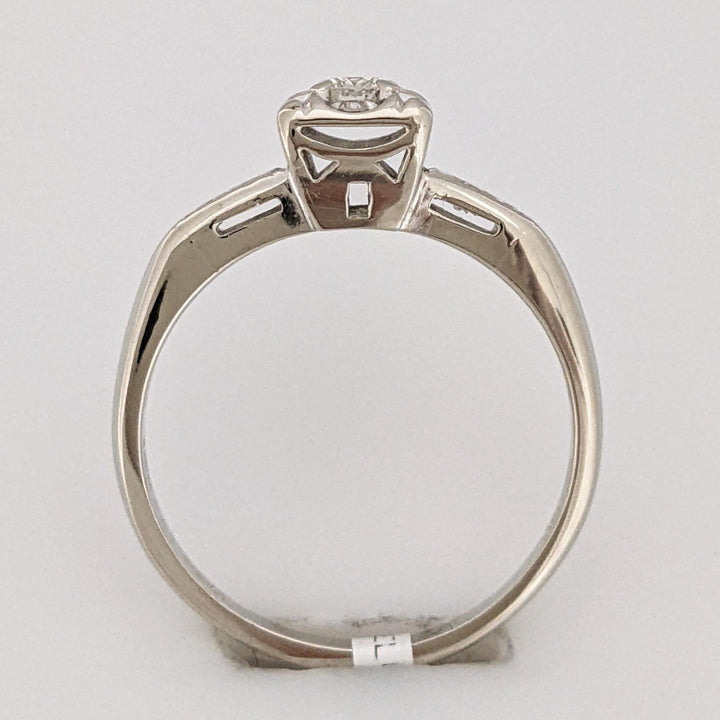 14K WHITE .21 CARAT TOTAL WEIGHT VS2-SI1 J DIAMOND ROUND (11) ESTATE ILLUSION RING 2.2 GRAMS