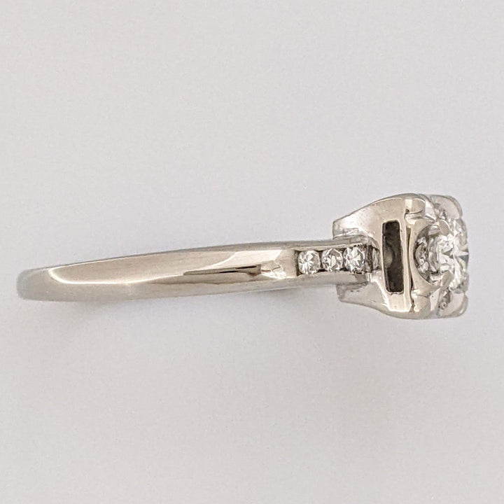 14K WHITE .21 CARAT TOTAL WEIGHT VS2-SI1 J DIAMOND ROUND (11) ESTATE ILLUSION RING 2.2 GRAMS