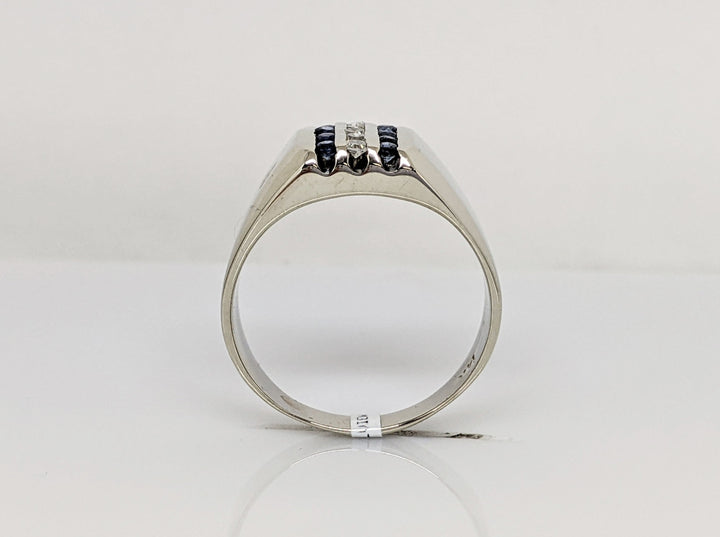 14K WHITE SAPPHIRE ROUND (8) WITH .15DTW ESTATE CHANNEL RING 7.1 GRAMS