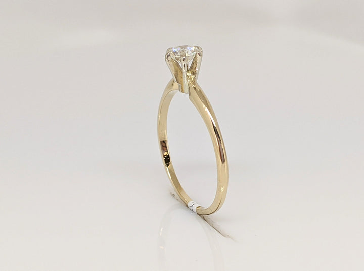 14K .47CT VS2 DIAMOND ROUND ESTATE SOLITAIRE RING 2.4 GRAMS