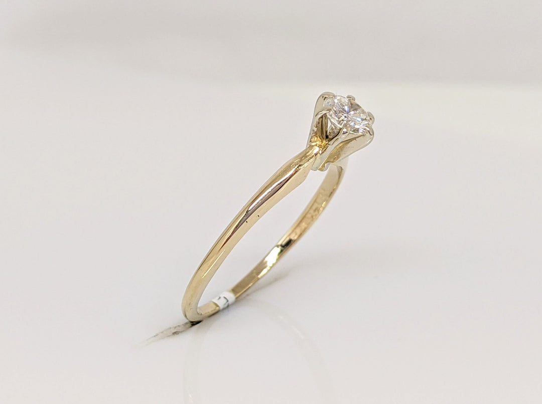 14K .47CT VS2 DIAMOND ROUND ESTATE SOLITAIRE RING 2.4 GRAMS