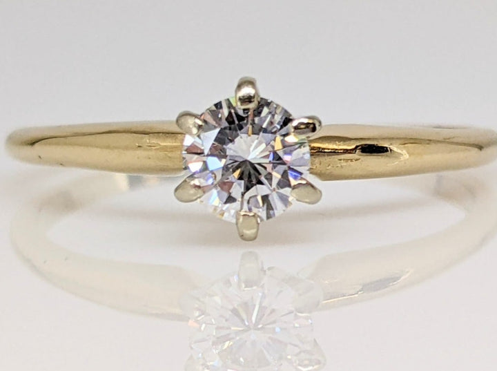 14K .47 CARAT TOTAL VS2 I DIAMOND ROUND ESTATE SOLITAIRE RING 2.4 GRAMS