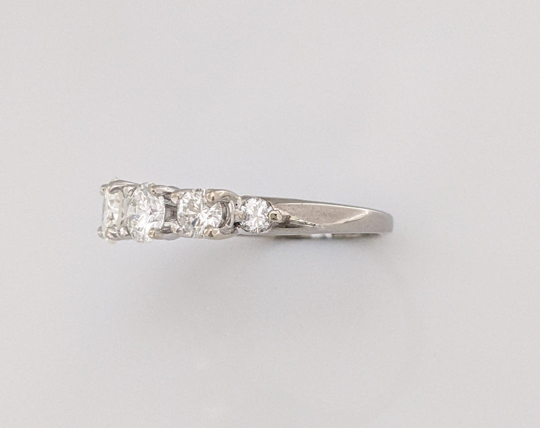 18K WHITE 2.47 CARAT TOTAL WEIGHT SI2 H DIAMOND ROUND (7) ESTATE RING 4.9 GRAMS