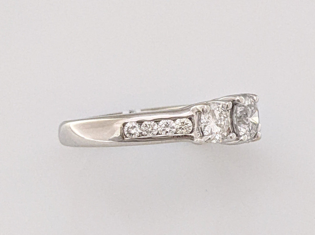 14K WHITE 1.56CTW I1 I DIAMOND ROUND (11) ESTATE TRINITY RING 4.5 GRAMS