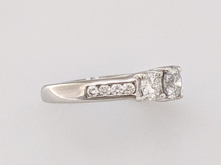 14K WHITE 1.56CTW I1 I DIAMOND ROUND (11) ESTATE TRINITY RING 4.5 GRAMS