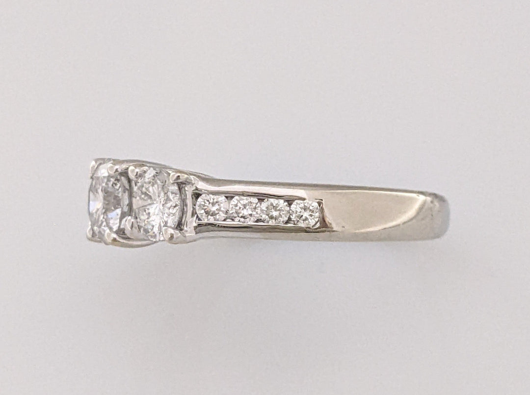 14K WHITE 1.56CTW I1 I DIAMOND ROUND (11) ESTATE TRINITY RING 4.5 GRAMS